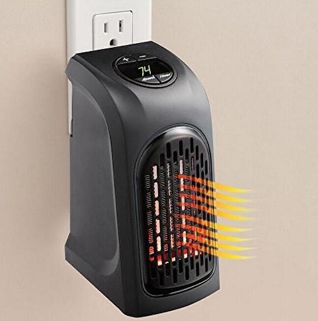 Portable Electric Wall Heater Plug and Play Heater Warmer Adjustable Thermostat Home