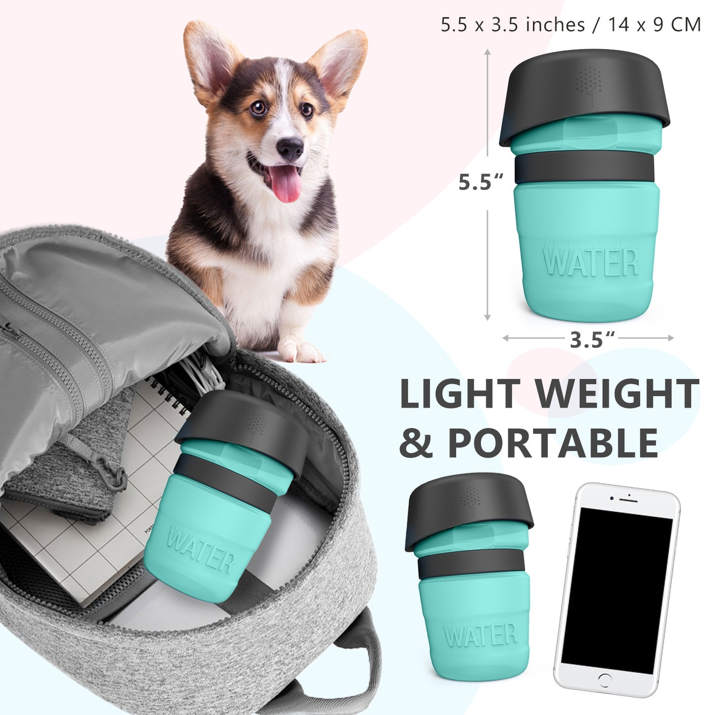 Pet Outdoor Foldable Dog Travel Water Bottle/Dispenser