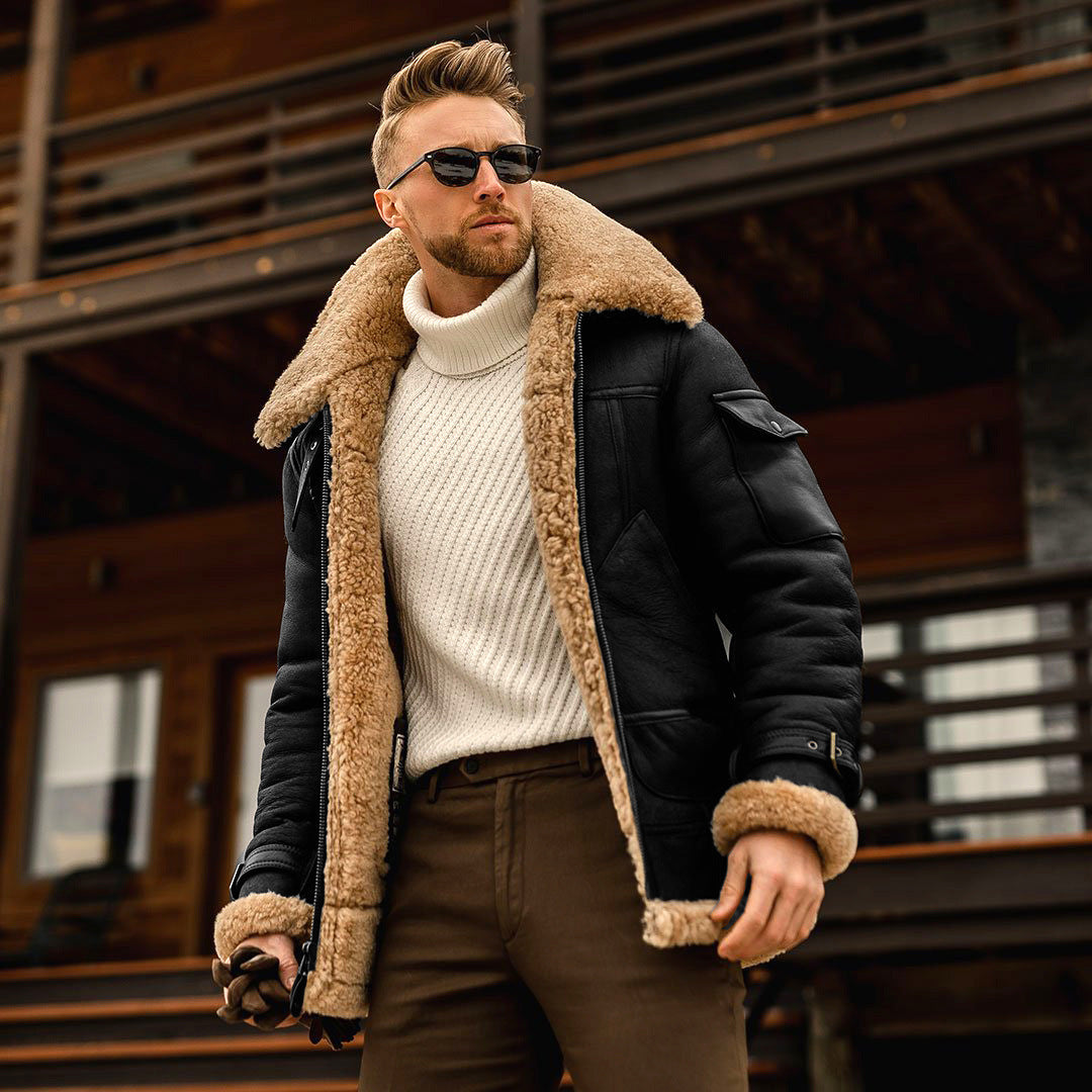 Men's Winter Jacket with Fur Collar