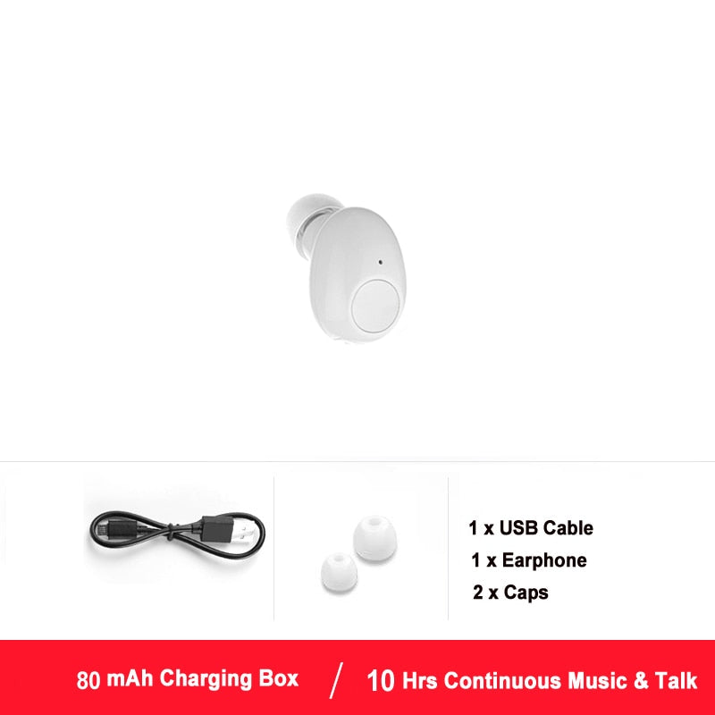 Single Ear or Dual Ear Mini Bluetooth Earbuds