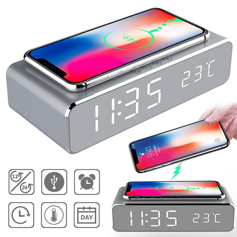 Alarm Clock With Wireless Charger