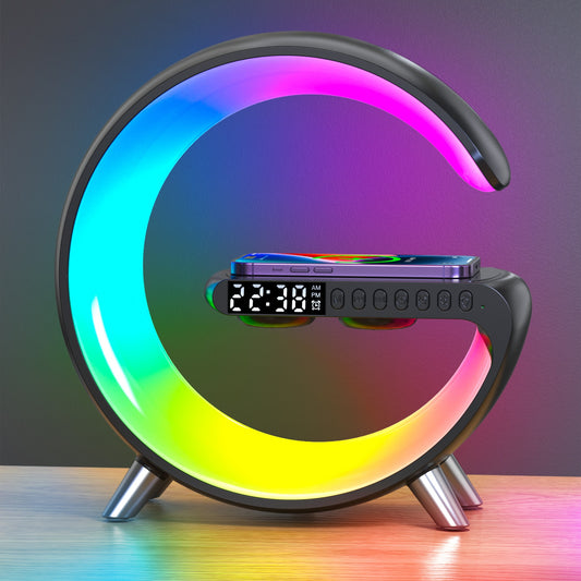 Night Light Atmosphere Lamp/Digital Alarm Clock /Speaker /Wireless Charger