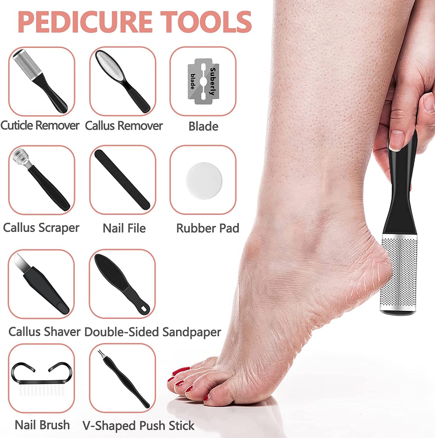 Electric Foot File Callus Remover with Optional Accessories